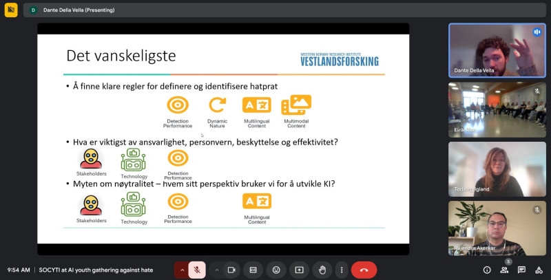 Skjermdump frå føredrag av Dante Della Vella - mars 2025