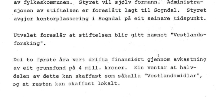 Tilråding om skiping av institutt